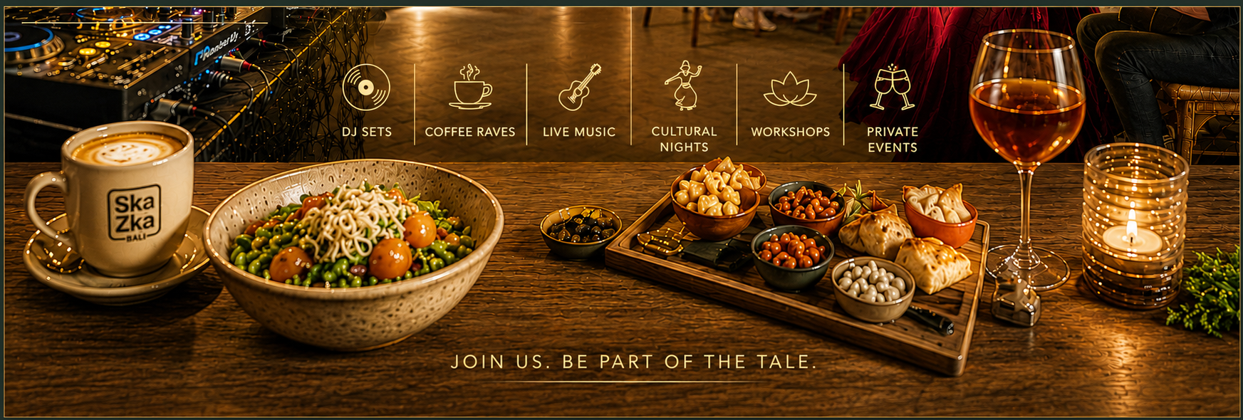SkaZka Bali events — DJ sets, coffee raves, live music, cultural nights, workshops and private events in Ubud